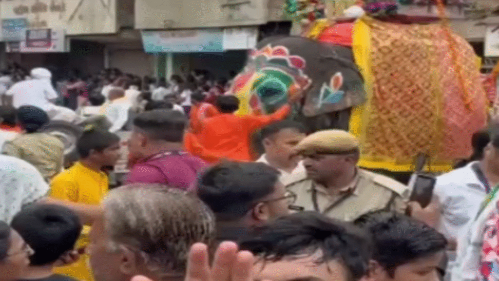 Chaos at Ahmedabad Rath Yatra: Elephants Run Amok in Crowded Street, Several Injured